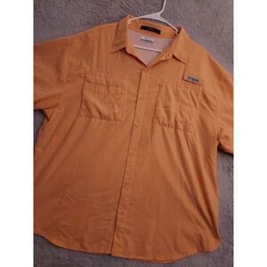 Columbia PFG Shirt Men 2XL XXL Tamiami Fishing Vented Performance Fishing Orange